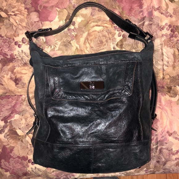 BCBGMaxAzria Black Leather Hobo Bag - Picture 2 of 16